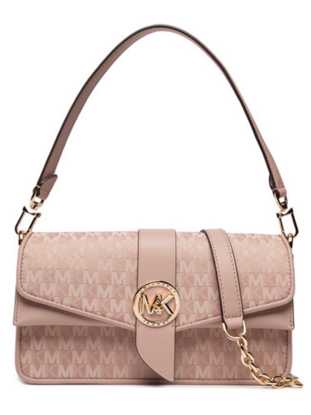 Michael Kors Greenwich Fawn Jacquard Double Flap Convertible Shoulder Bag NWT